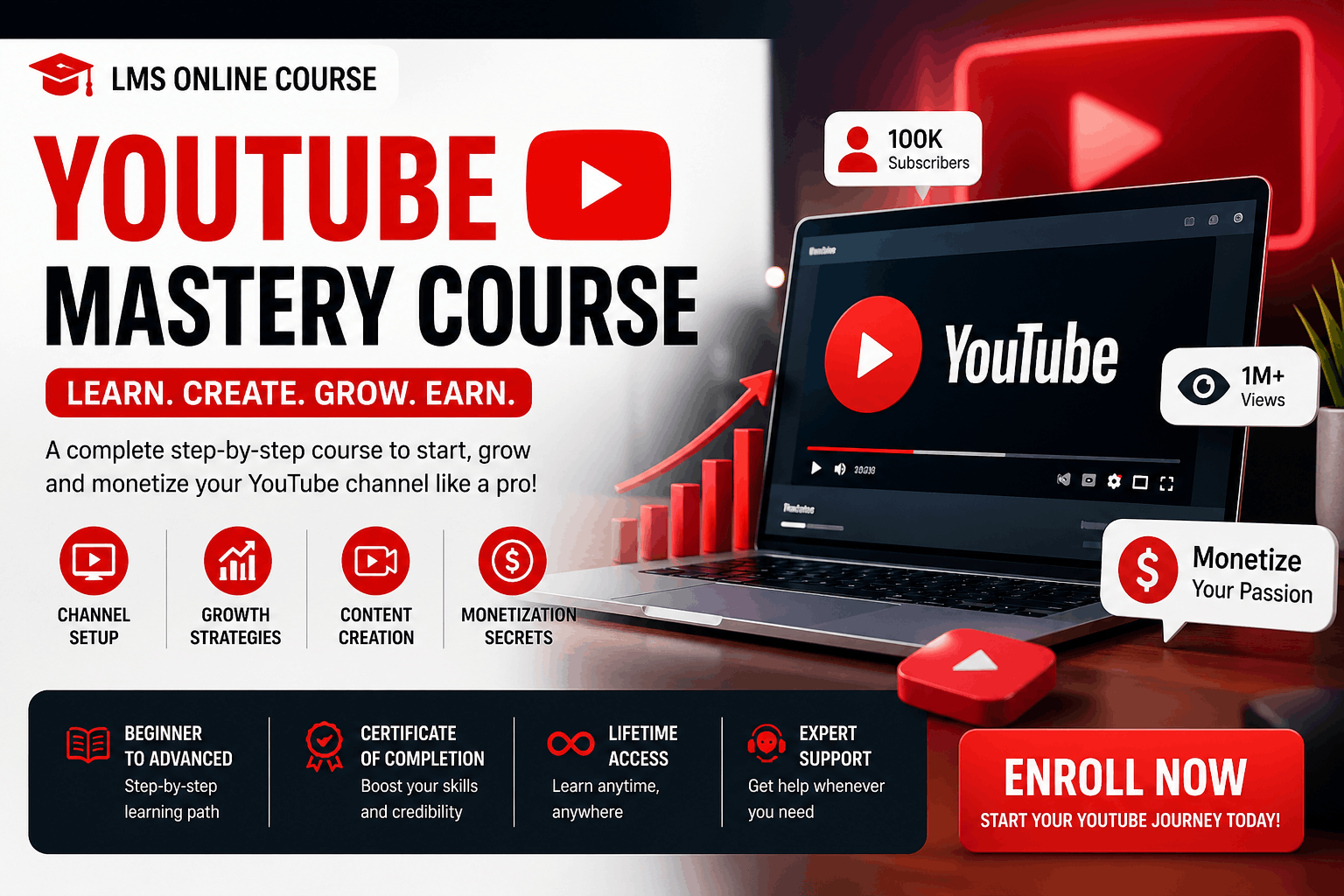 Master YouTube From Scratch – Grow, Rank & Earn Fast 🚀