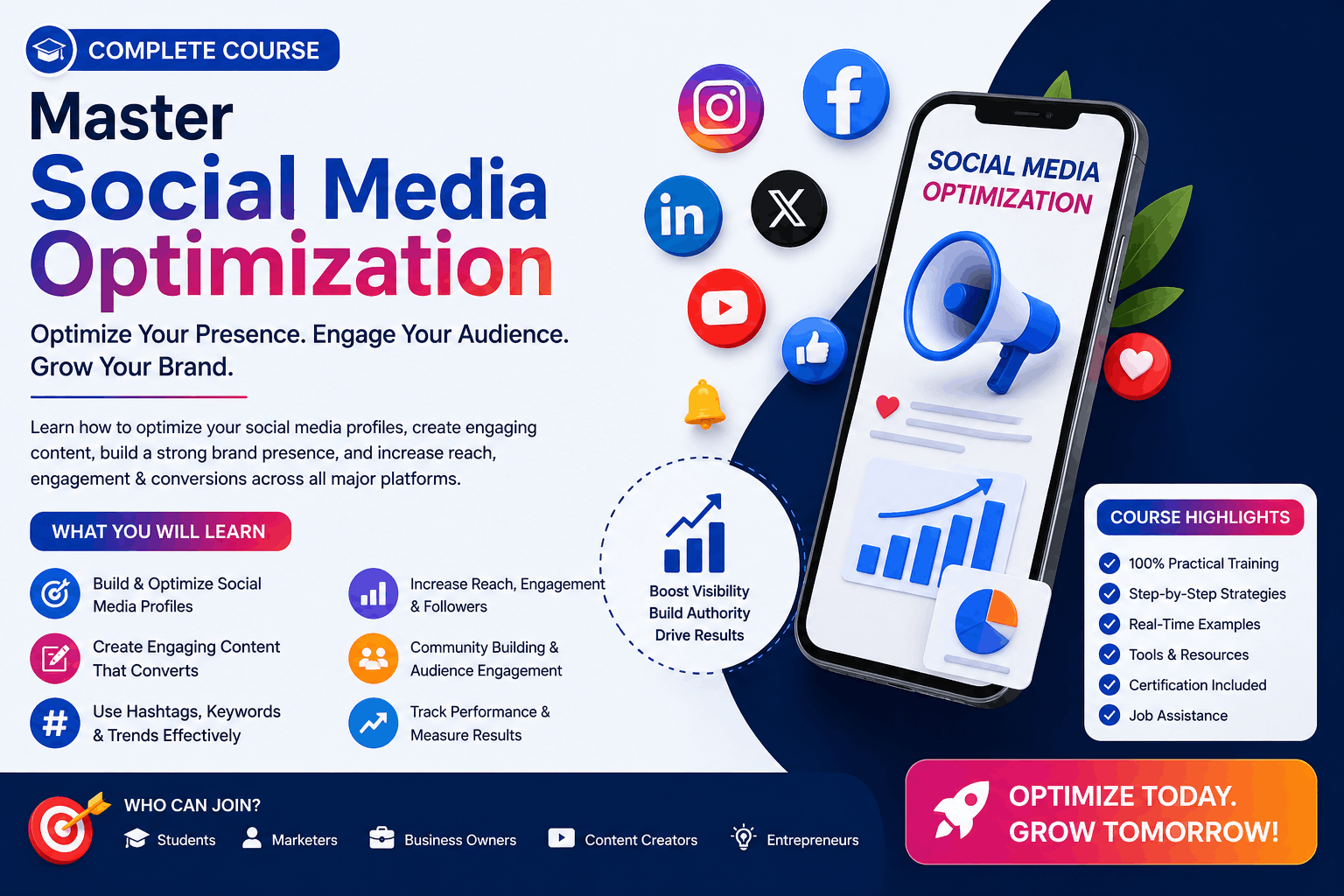 Social Media Optimization (SMO): Boost Engagement, Reach & Brand Growth